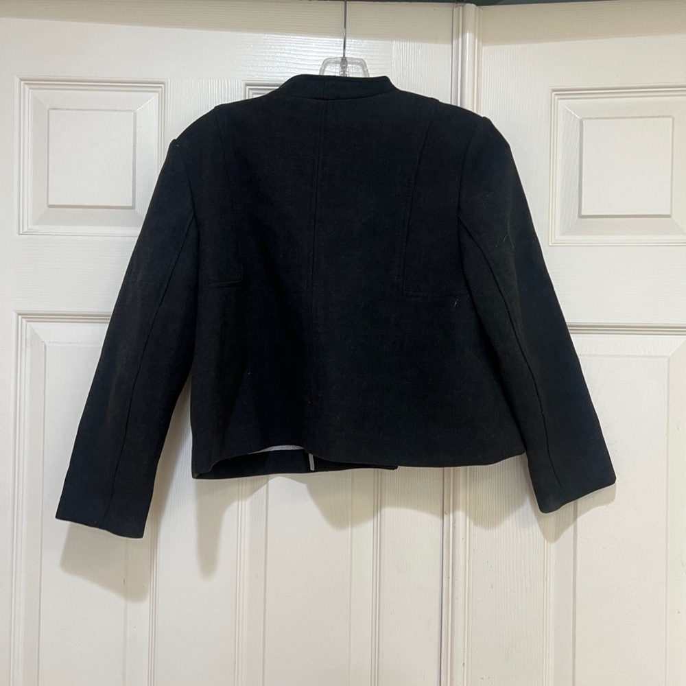 Banana Republic Trapeze Gray Cropped Three Button‎ Blazer office work Jacket 8 - Picture 5 of 11